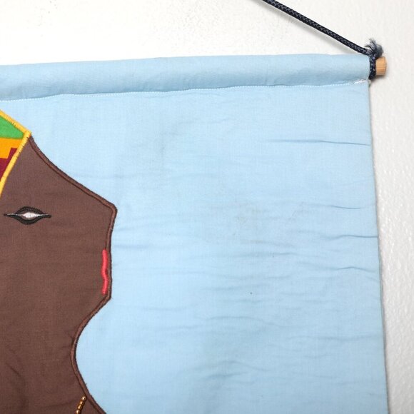 African Wall Fabric Art Scroll Tapestry Woman Ghana Africa Kente Dress Yellow - Picture 8 of 10